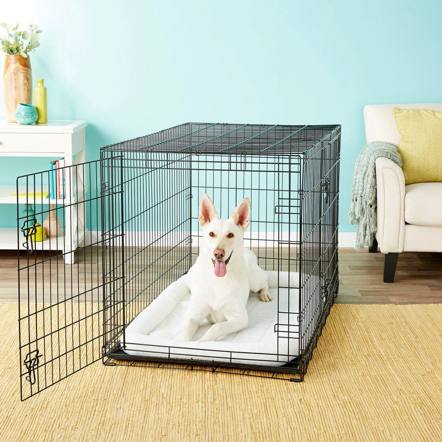 Frisco Fold & Carry Double Door Collapsible Wire Dog Crate + 3 Items 4 Frisco Fold & Carry Double Door Collapsible Wire Dog Crate + 3 Items - Image 2