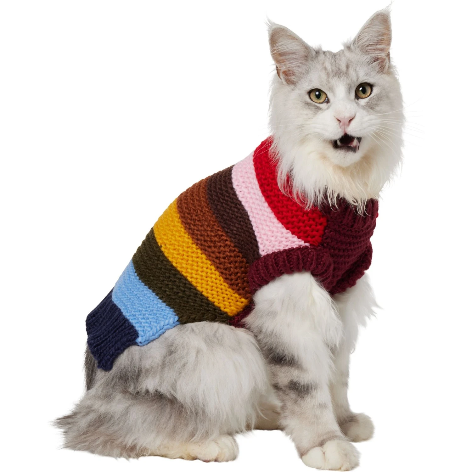 Frisco Chunky Knit Multi-Stripe Dog & Cat Sweater 3 Frisco Chunky Knit Multi-Stripe Dog & Cat Sweater