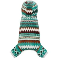 Frisco Fairisle Cozy Plush Fleece Dog & Cat PJs, Green -Pet Supplies Discount Store 719054 PT4. AC SS1800 V1692720279