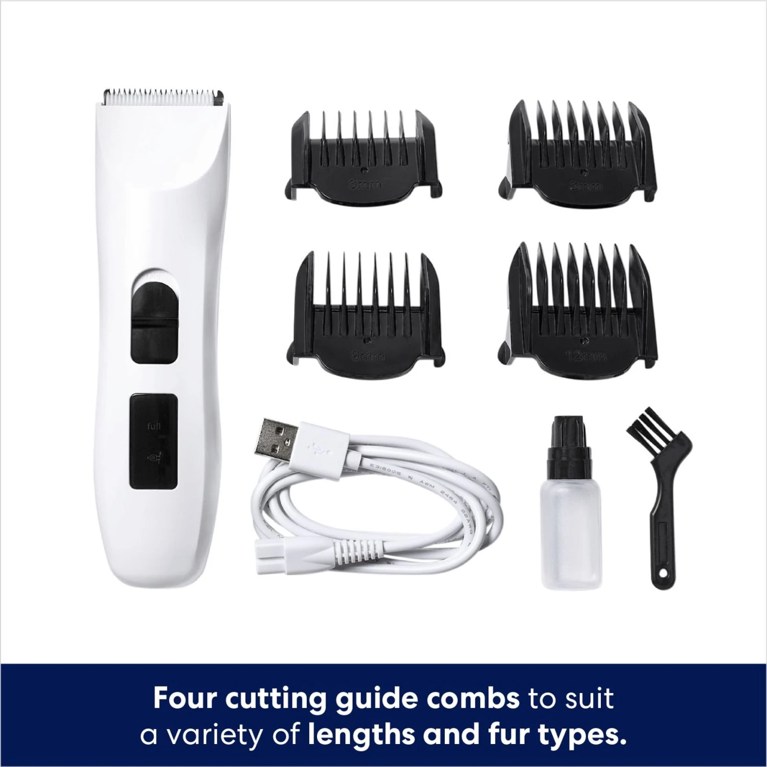 Rechargeable Cordless Cat & Dog Hair Clipper, White 4 Rechargeable Cordless Cat & Dog Hair Clipper, White - Image 2
