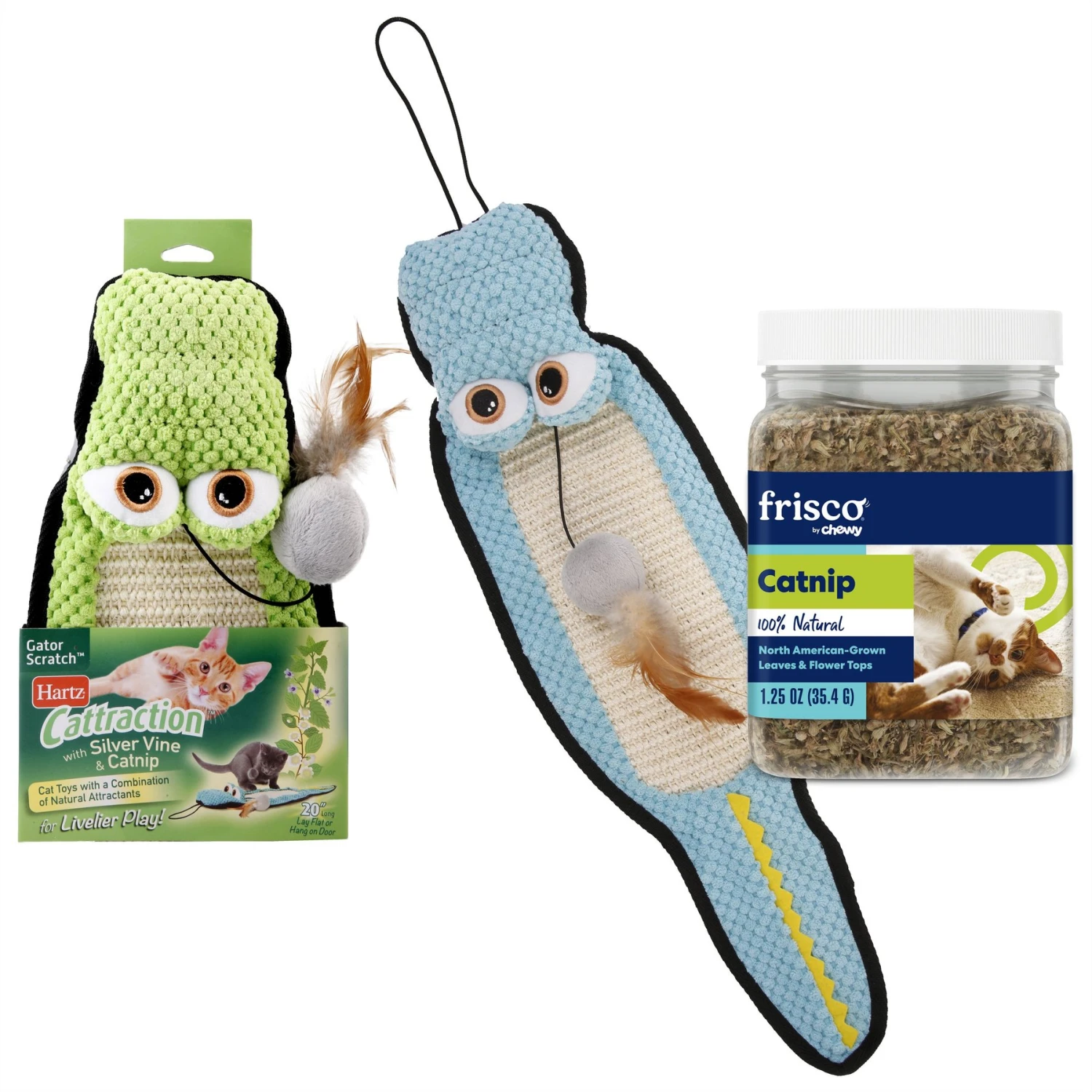 Frisco Natural Catnip & Hartz Cattraction Silver Vine & Catnip Gator Cat Scratcher Toy, Color Varies 3 Frisco Natural Catnip & Hartz Cattraction Silver Vine & Catnip Gator Cat Scratcher Toy, Color Varies