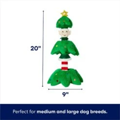 Frisco Holiday Elf In A Tree Bungee Plush Squeaky Dog Toy -Pet Supplies Discount Store 739846 PT1. AC SS1800 V1694809430
