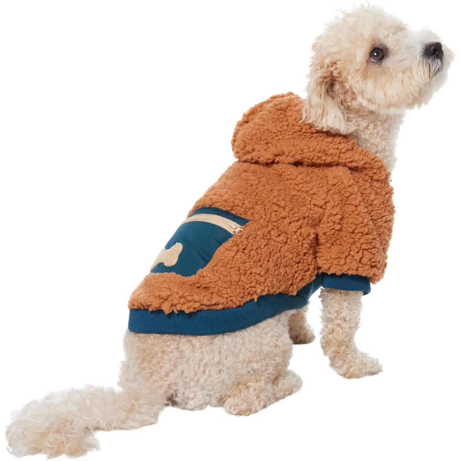 Frisco Wubby Textured Fleece Dog & Cat Hoodie W/ Pocket 3 Frisco Wubby Textured Fleece Dog & Cat Hoodie W/ Pocket