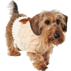 Frisco Cable Knit Dog & Cat Sweater Dress With Velvet Bow -Pet Supplies Discount Store 745838 PT2. AC SS1800 V1694793815