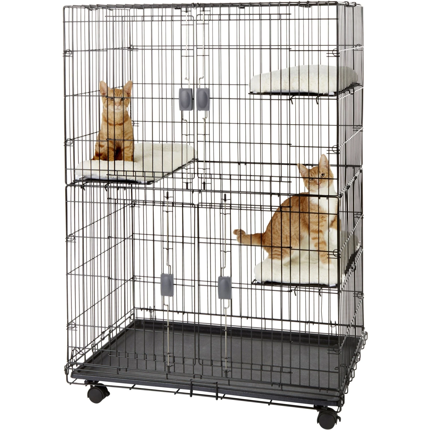 Frisco Collapsible Wire Cat Cage Playpen & Van Ness High Side Corner Cat Litter Pan, Blue 4 Frisco Collapsible Wire Cat Cage Playpen & Van Ness High Side Corner Cat Litter Pan, Blue - Image 2