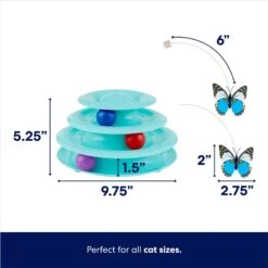 Frisco Foldable Play Tri-Tunnel Cat Toy & Frisco Butterfly Cat Tracks Cat Toy -Pet Supplies Discount Store 933438 PT6. AC SS1800 V1692305010