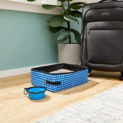 Frisco Travel Safety Dog & Cat Carrier & Pet Fit For Life Collapsible Portable Litter Box With Collapsible Bowl -Pet Supplies Discount Store 947670 PT5. AC SS1800 V1693602744