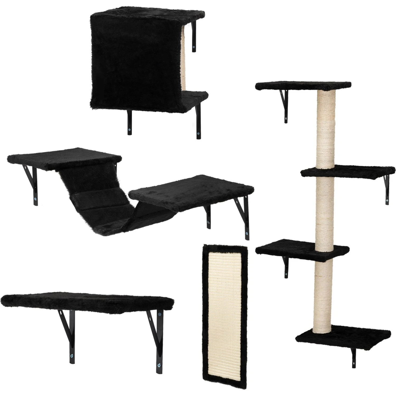 Coziwow Wall Mounted Shelves Set Cat Tree & Frisco Wooden Wall Mounted Stainless Steel Cat Feeding Station With Bowl 4 Coziwow Wall Mounted Shelves Set Cat Tree & Frisco Wooden Wall Mounted Stainless Steel Cat Feeding Station With Bowl - Image 2