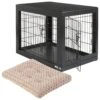 Frisco Double Door Furniture Style Dog Crate, Black & Frisco Swirl Dog Crate Mat -Pet Supplies Discount Store 947710 MAIN. AC SS1800 V1693600276