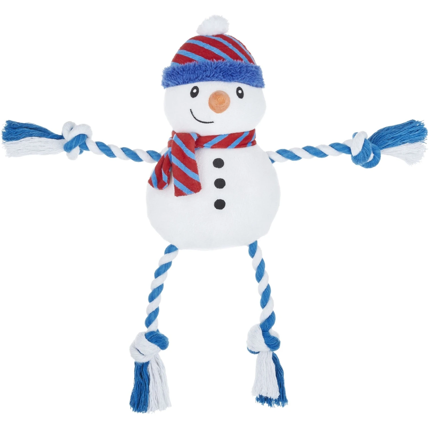 Frisco Holiday Snowman Plush With Rope Squeaky Dog Toy & Frisco Holiday Reindeer Plush With Rope Squeaky Dog Toy 4 Frisco Holiday Snowman Plush With Rope Squeaky Dog Toy & Frisco Holiday Reindeer Plush With Rope Squeaky Dog Toy - Image 2