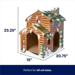 Frisco Holiday Log Cabin Cardboard Cat House & Frisco Holiday Santa's Workshop Cardboard Cat House -Pet Supplies Discount Store 986198 PT2. AC SS1800 V1698257738