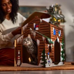 Frisco Holiday Log Cabin Cardboard Cat House & Frisco Holiday Santa's Workshop Cardboard Cat House -Pet Supplies Discount Store 986198 PT4. AC SS1800 V1698258175