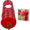 Frisco Holiday Buffalo Plaid Foldable Play Tunnel Cat Toy With Catnip & Frisco Holiday Festive Red Variety Pack Gift Box Cat Toy With Catnip, 14 Count -Pet Supplies Discount Store 986262 MAIN. AC SS1800 V1698258404