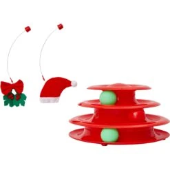 Frisco Holiday Santa Hat & Mistletoe Cat Tracks Cat Toy & Frisco Holiday Mice Cat Toy With Catnip, 5 Count -Pet Supplies Discount Store 986278 PT3. AC SS1800 V1698258464